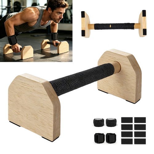 Wooden parallettes bars solid - parallettes,