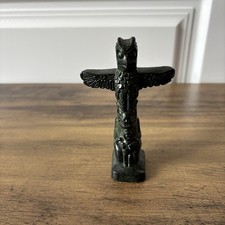 ‘The Wolf’ Handcarved Soap Stone Totem Pole Statue Native American 4” High