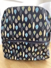 Peony Oil Cloth Leaf Print Rucksack Size 30 x 30 x 14 cm Excellent Condition
