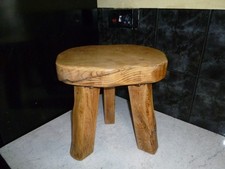 WANDERWOOD SOLID FOOTSTOOL 14" TALL HEAVY VINTAGE