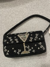 NEW Primark black Beaded Martini Bag party bag 