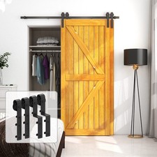 LTIYITL 6FT/183CM Bypass Sliding Barn Door Hardware Kit Double Wooden RRP £60