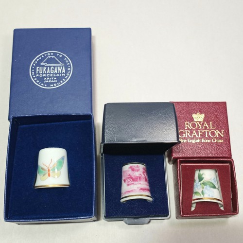 Vtg thimble lot 3pc fukagawa - thimble,