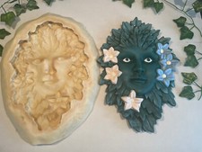 Rubber Latex Mould Green Man Woman Goddess  Lady Tree Ent Plaque Mold Vintage