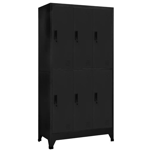 Walplus black steel locker - black,