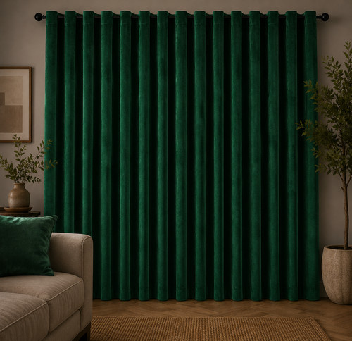 Soft velvet eyelet curtains - soft,