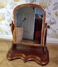 Antique Wooden Dressing Table Swing Mirror Toilet Mirror Ornate Mahogany Walnut