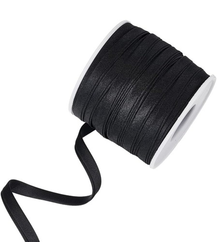 25m black satin bias - satin,