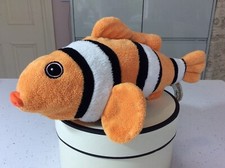 CLOWN FISH Orange White Black Ravensden Plush Soft Toy 33cm Sea Creature 13”