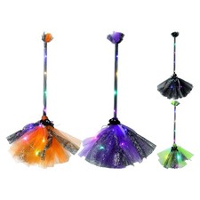 Witch broom with led light - witch,