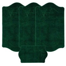 ROMANY GYPSY CARAVAN MACHINE WASHABLE 4PCS MAT SET, RED GREEN CHRISTMAS RUG