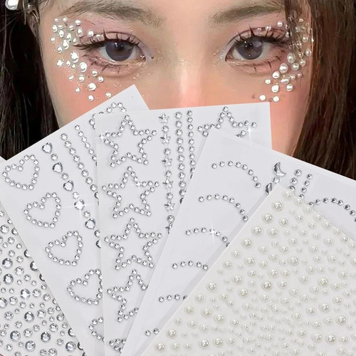 Face gems adhesive star stars - adhesive,