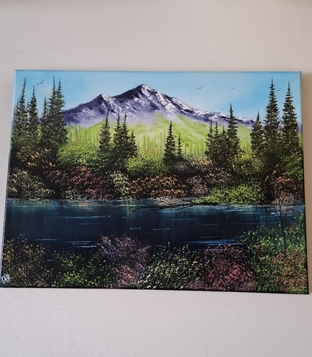 Bob ross style mountain - bob,