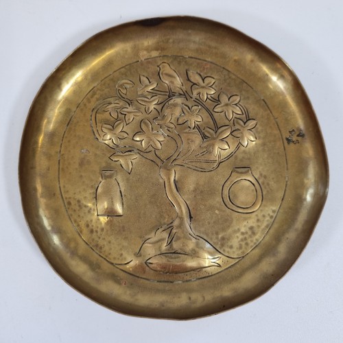 Antique brass art nouveau dish - art,