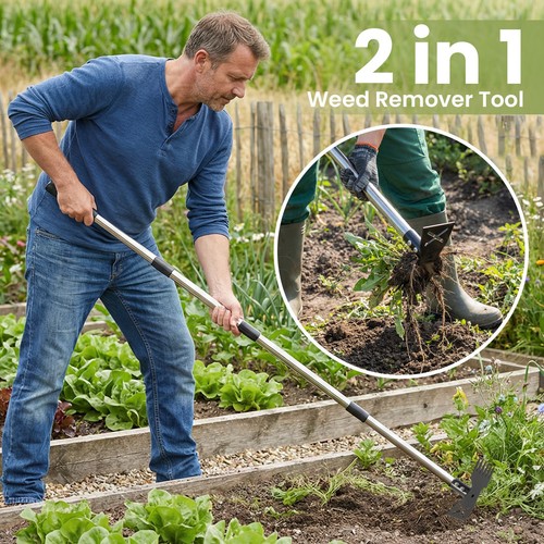 Weed puller tool with - puller,