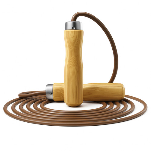 Leather jump rope 9ft wooden - leather,