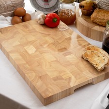 End Grain Chopping Board 45cm Large Thick Wooden Heavy Kitchen Butchers Block
