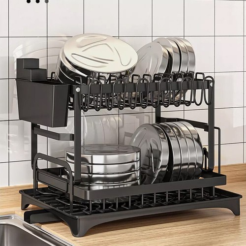 Tier dish drainer rack with - 2,