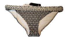 Tesco Bikini Swim Bottoms black white Hipster Briefs F&F Plus Size 22 BNWT