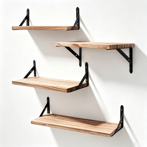 4pcs floating shelves wooden - 4pcs,