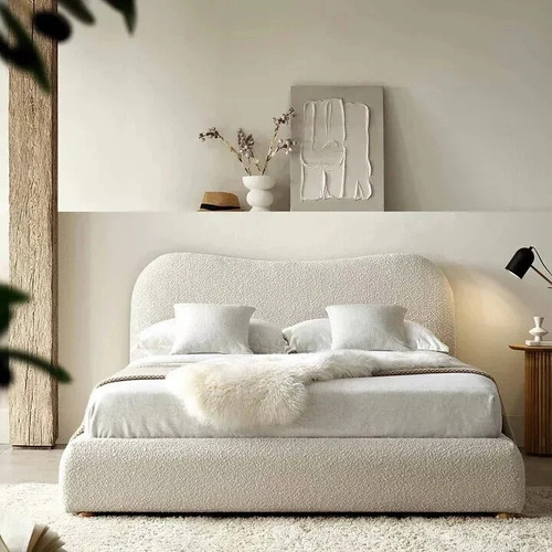 Ottoman boucle bed - bed, gas