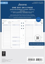 Filofax A5 2026 Day Per Page Business with Appointments Diary Refill  26-68519