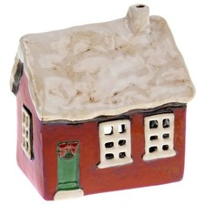 Shudehill Giftware Village Pottery Cottage Tealight Christmas Ceramic House