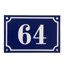 Personalised French Style Blue & White House Number Plaques 15x10cm - ANY NUMBER