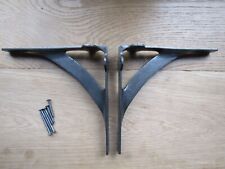 PAIR of 8" IRONBRIDGE Cast iron old antique Rustic vintage shelf brackets AI