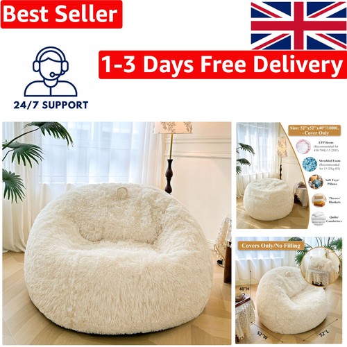 Giant fur bean bag - chair, for