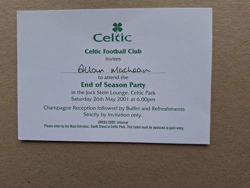 Celtic memorabilia 2001 - celtic,