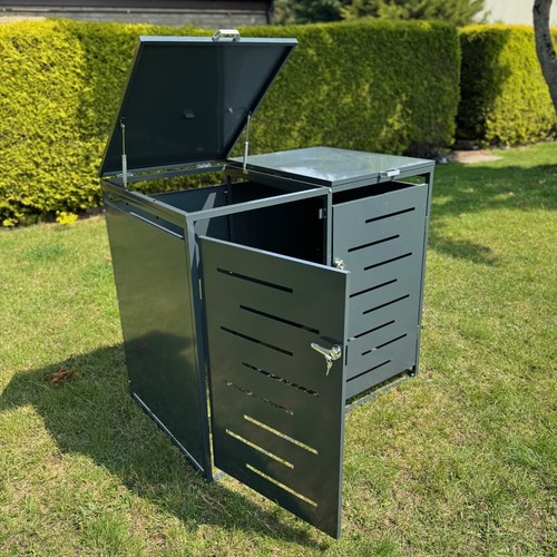Garden dustbin metal wheelie - garden,