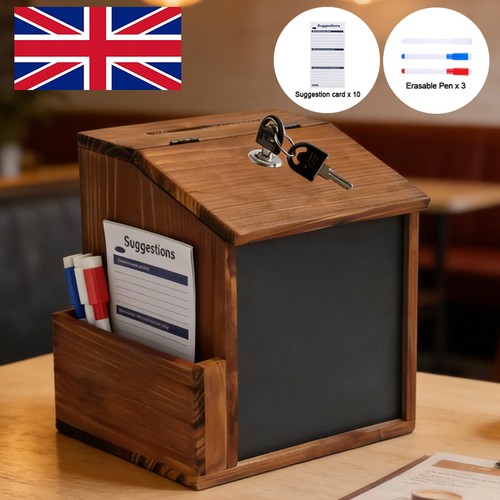Wooden suggestion box tip jar - wooden,