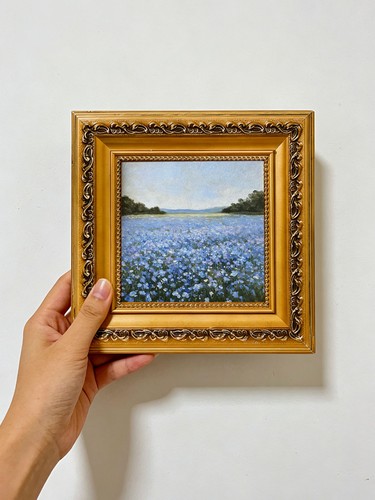 Blue wildflower field custom - blue,