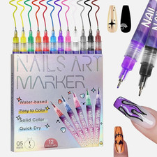 12Pcs Nail Art Pen Marker Set