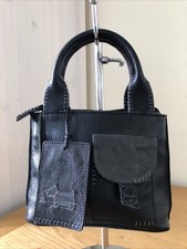 Black Leather Radley Handbag With Dog Tag