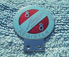 VINTAGE 1980s AUSTIN EIGHT REGISTER  CAR BADGE ~RARE GLASS ENAMEL 8 CLUB VERSION