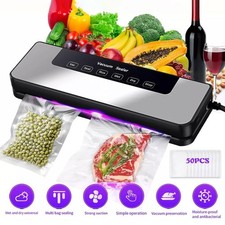 Electric Food Vacuum Sealer Automatic Dry Wet Sealing Packaging Machine +50 Bags