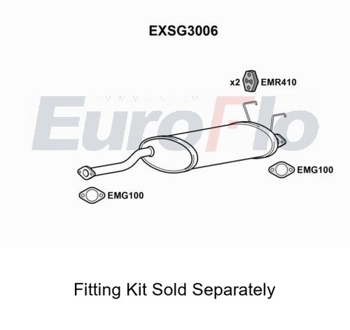 Rear muffler silencer insert - rear,