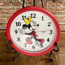 Vintage Minnie Mouse Wall Clock Walt Disney Lorus Quartz 10" Made In Japan