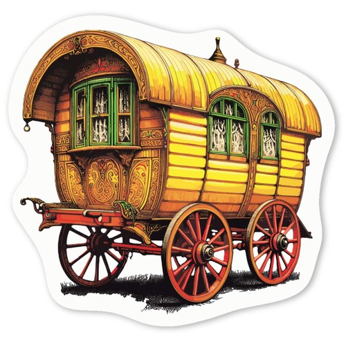 Vintage romany caravan white - romany,