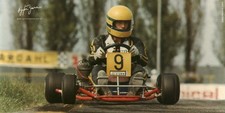 Ayrton Senna Dap Go Kart 4x6 Picture Celebrity Print