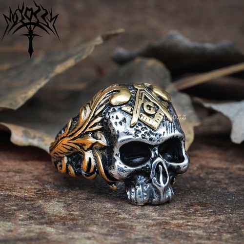 Goth mens gold plated masonic - gold,