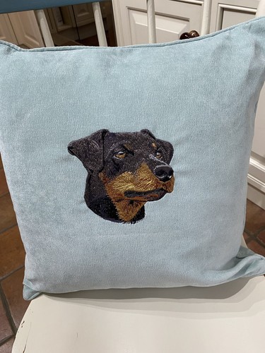 Embroidered cushion german - cushion,