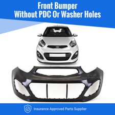 Fits Kia Picanto 11-15 Front Bumper Matte Black W/O PDC & Washer Holes 5Dr Only