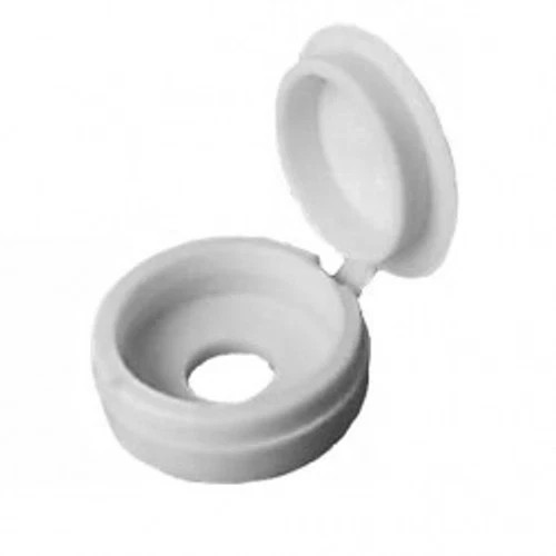 White plastic fold over hinged - white,