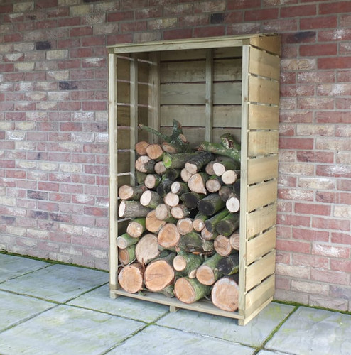 Wooden wall log store outdoor - wooden,