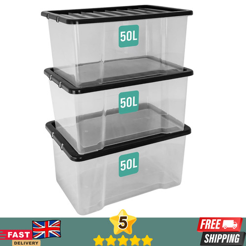 50l clear plastic boxes with - clear,