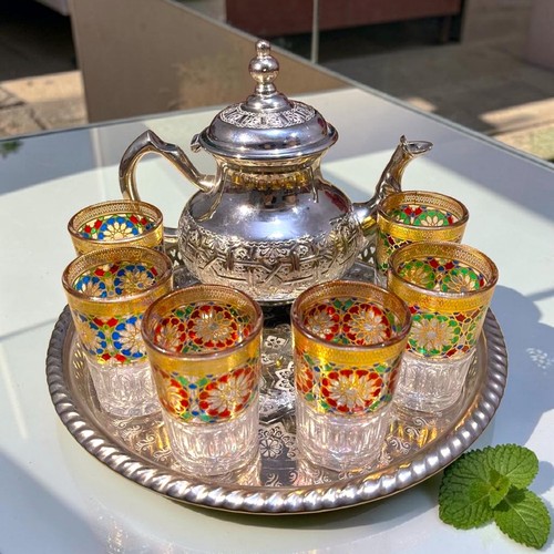 Moroccan tea set handmade - tea,