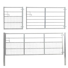 Half Mesh Fence Gate Galvanised Metal Farm Entrance Security Lamb Safe 3ft-12ft